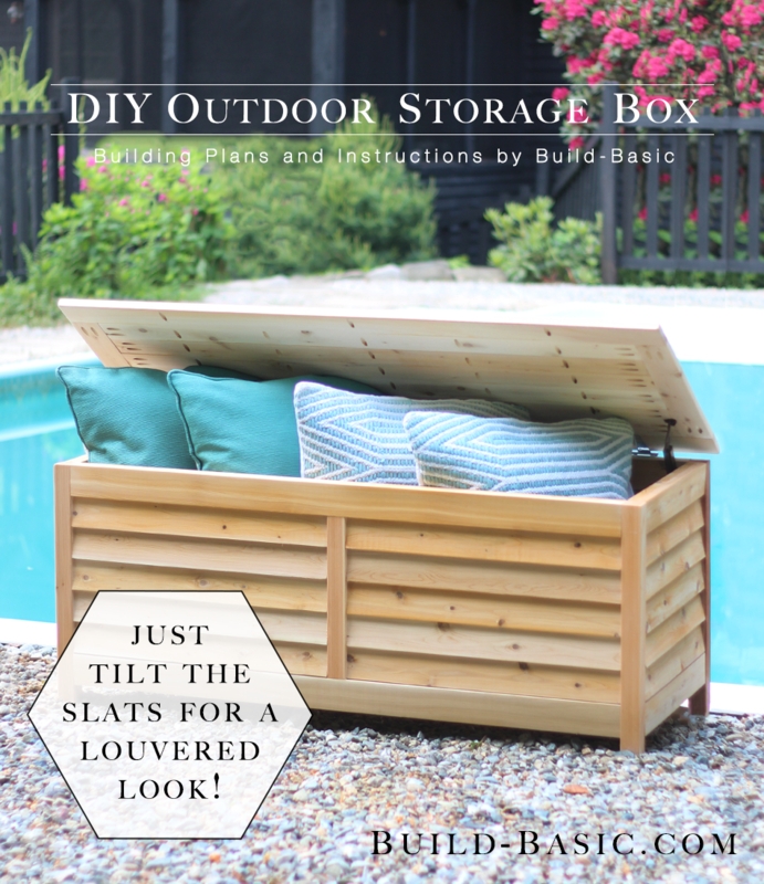 Storage Box: DIY Pool Pillow Storage with Louvered Slats