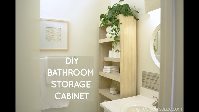 Storage Cabinet Farmhouse Style Beige Beadboard Side and Open Shelving