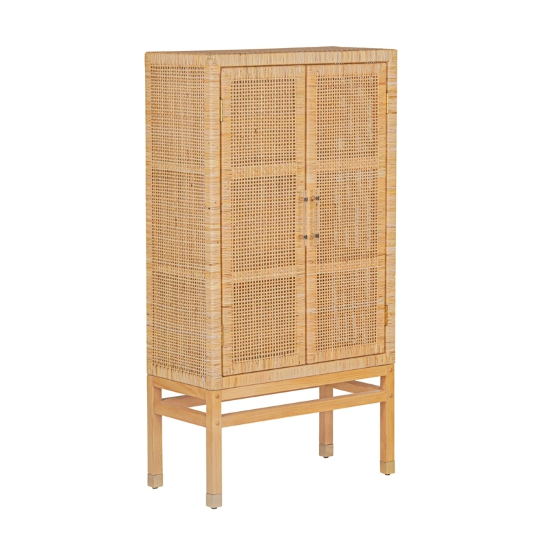 Storage Cabinet with Mesh Weave and Transparent Pulls