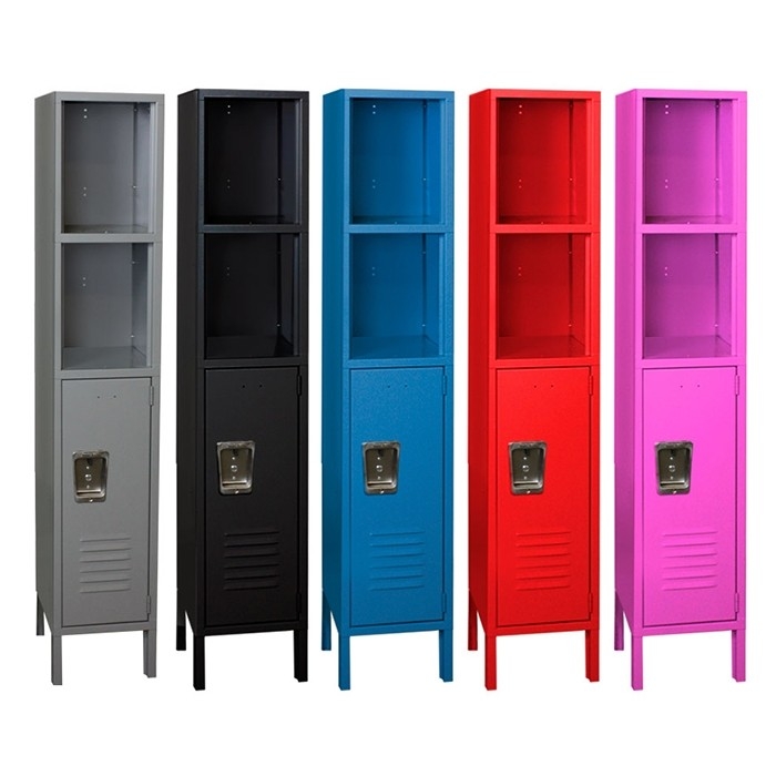 Storage Locker Vibrant Multi Color Open Top Cubbies Vented Raised Legs