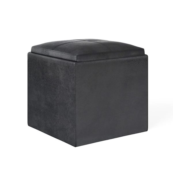 Storage Ottoman featuring Quadrant Stitching and Seamless Base