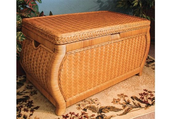 Storage Trunk with Bombay Curved Sides and Braided Edge Trim