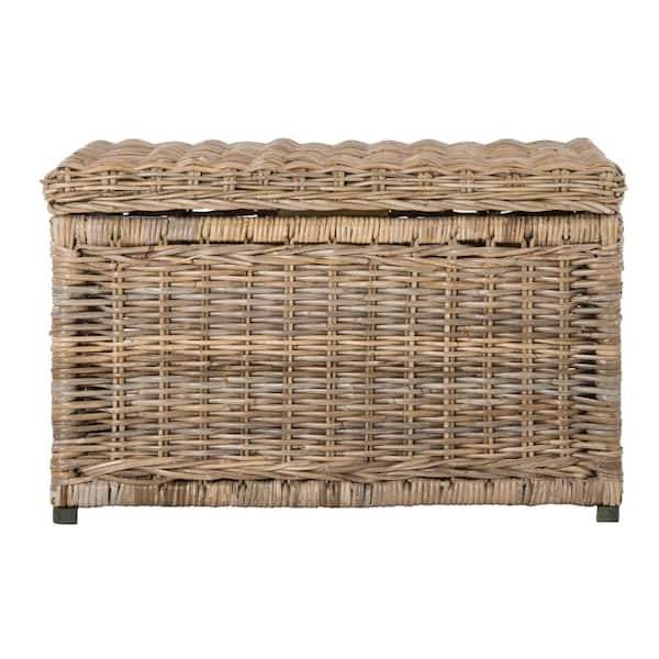Storage Trunk with Unique Scalloped Edge and Thick Weave