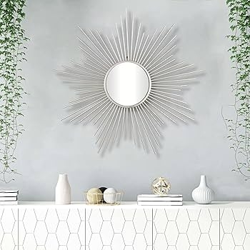 Sunburst Mirror Metallic Wire Construction Design