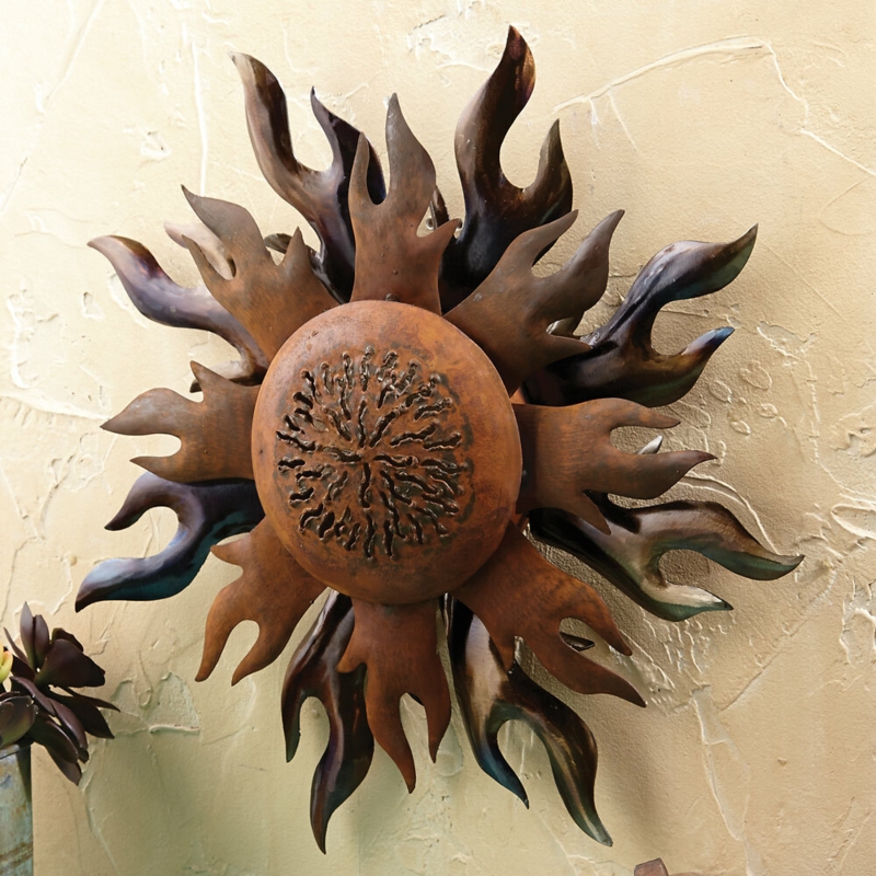 Sunburst Wall Art featuring Flame Rays and Iridescent Tips