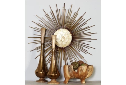 Sunburst Wall Decor with Iridescent Center in Mixed Metallic Finish