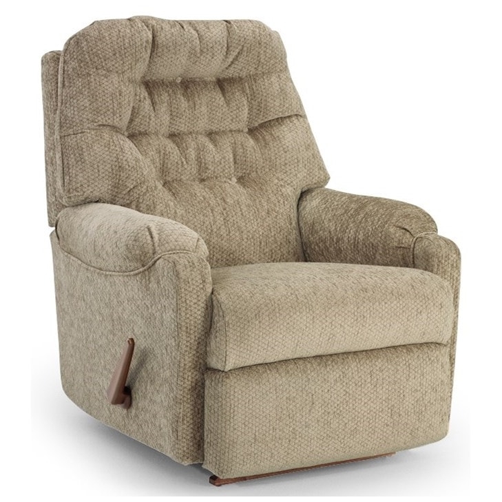 Swivel Glider Recliner: Petite Scale Textured Weave Oatmeal Beige
