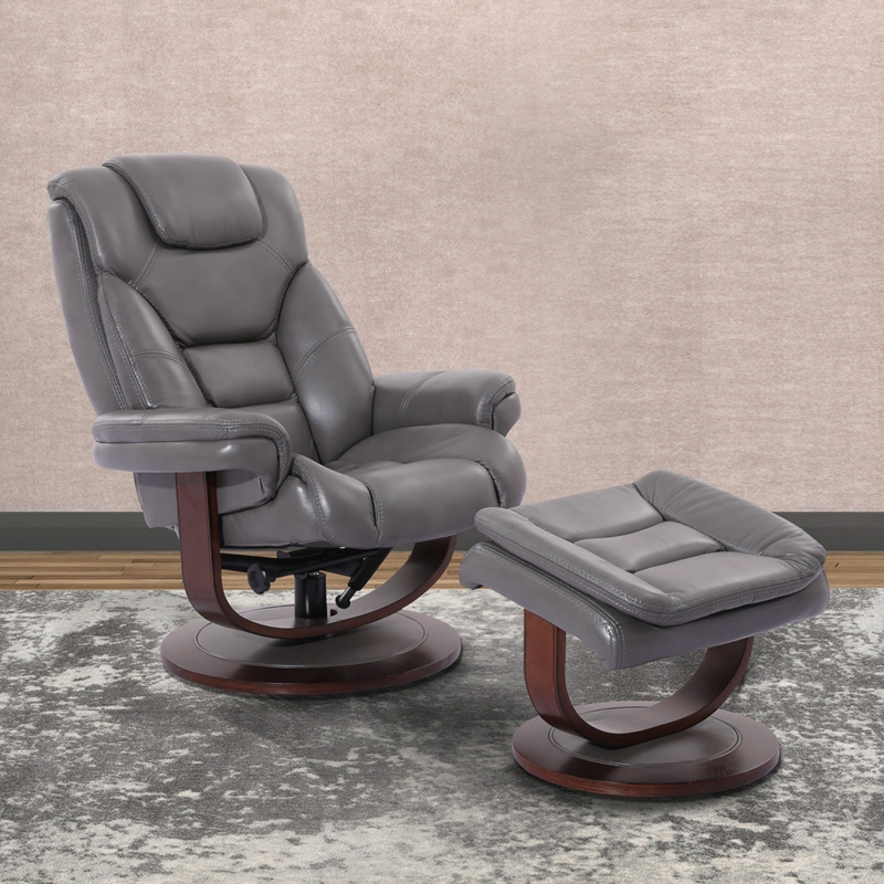 Swivel Recliner with C-Frame Support & Slate Gray | Bentwood Base Set
