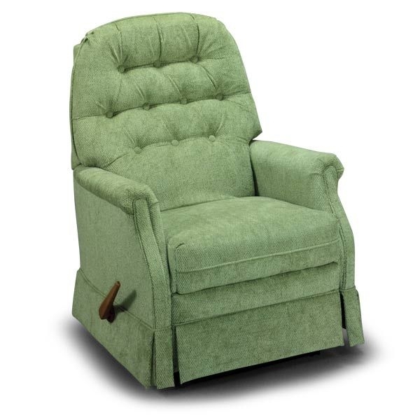Swivel Rocker Recliner Sage Green Button Tufted Skirt