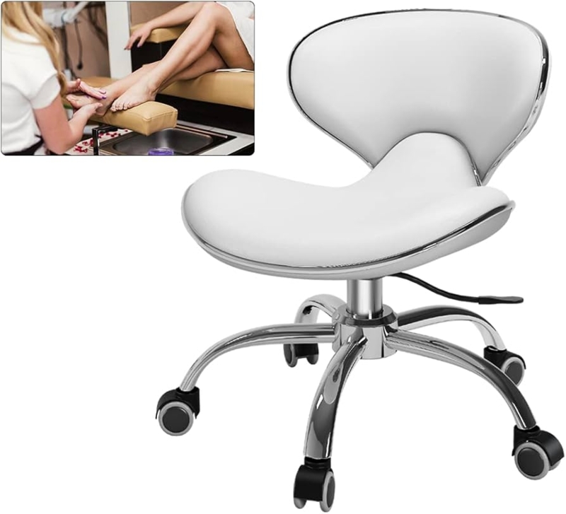 Swivel Stool Hourglass Back Five Star Base Rolling Casters