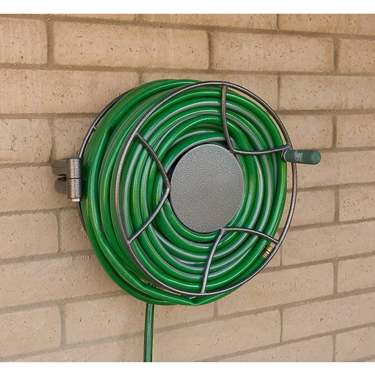 Swivel Wall Mount Hose Reel Pewter Finish Textured Matte Industrial