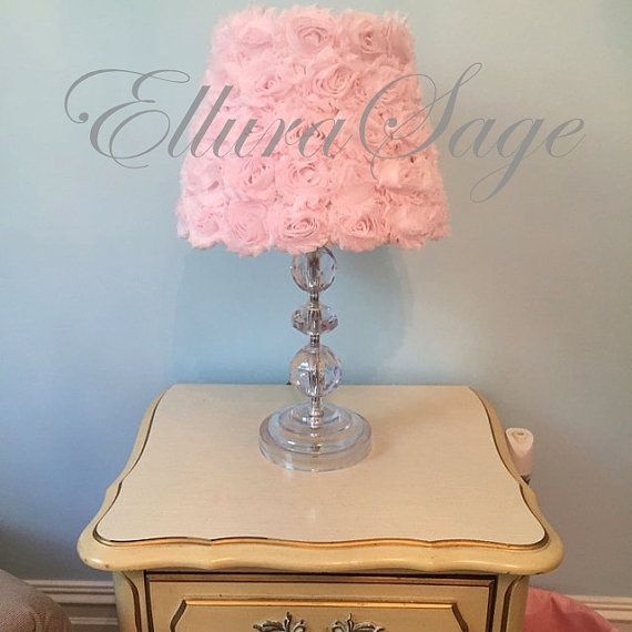 Table Lamp Clear Glass Stacked Spheres Base with Rosette Shade