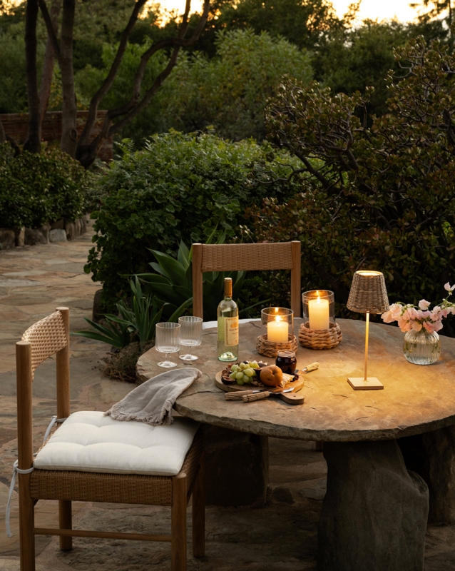 Table Lamp, Cordless Portability with Woven Seagrass Shade