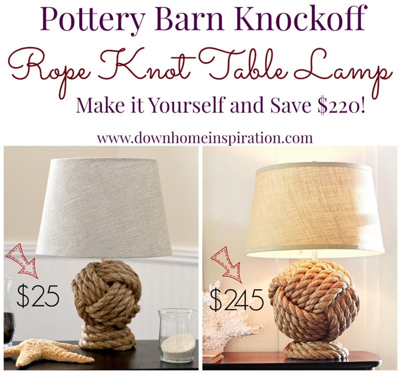 Table Lamp Nautical Rope Knot Monkeys Fist Textured