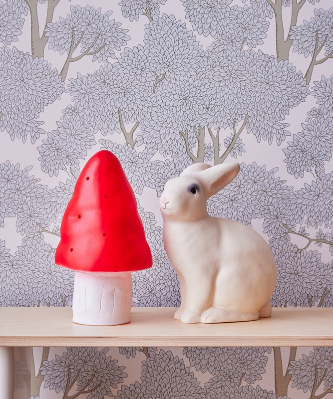 Table Lamp Sculptural Rabbit Pinhole Details Whimsical Decor
