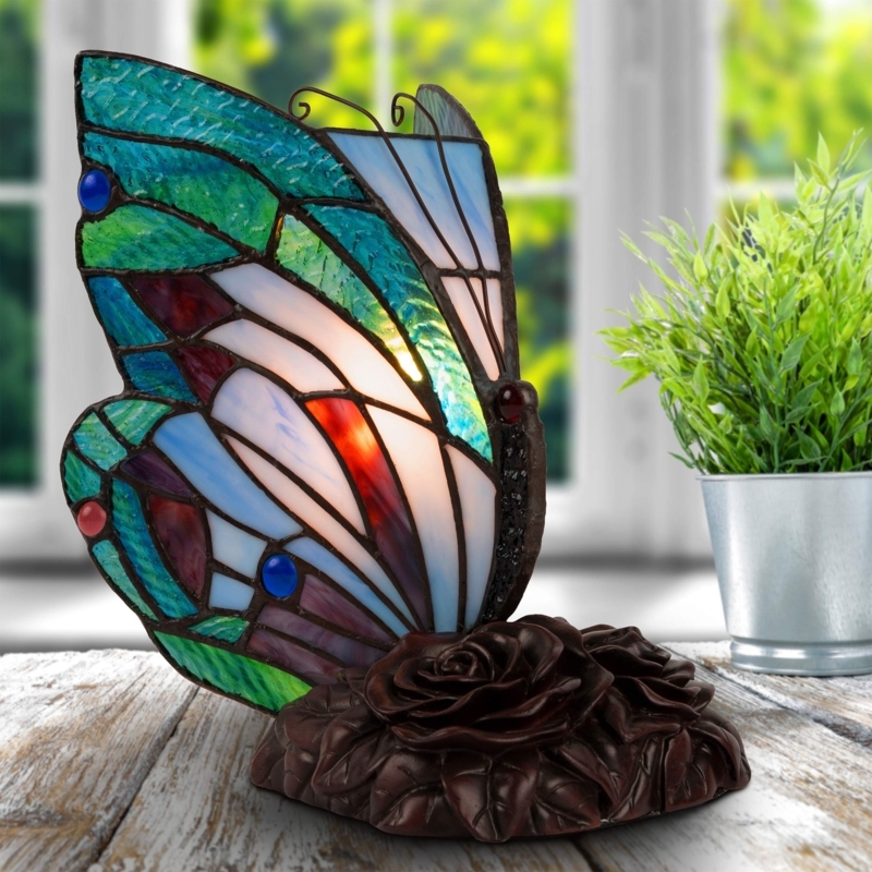 Stained Glass Butterfly Lamp