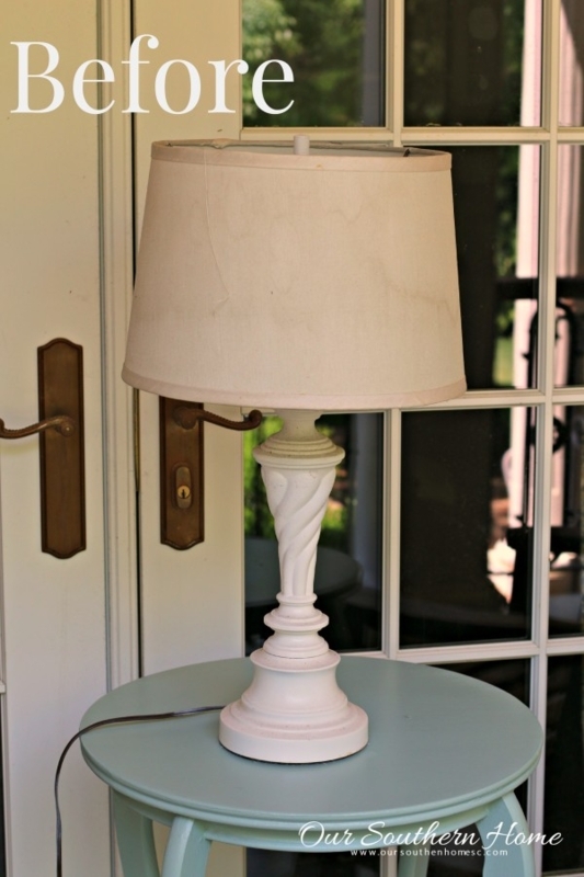 Table Lamp, Twisted Column Base with Coastal Empire Shade