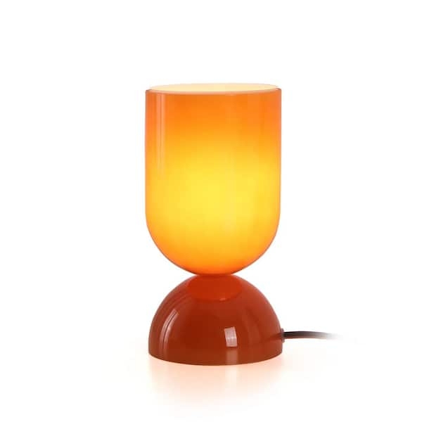 Table Lamp U-Shaped Shade Glossy Translucent Glass MCM Sunset Glow