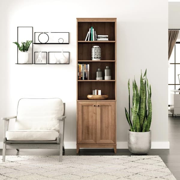 Tall Bookcase, Tapered Square Feet, Recessed Panels