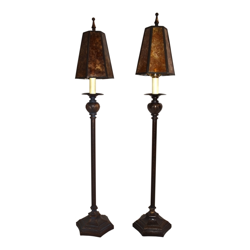 Tall Buffet Table Lamps, Set of Two