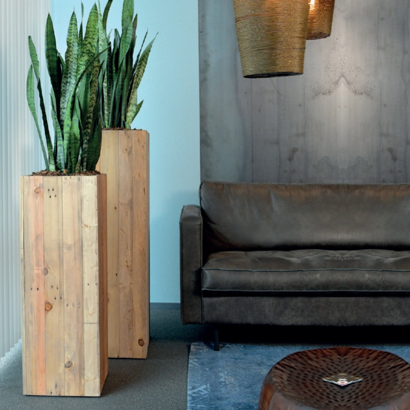 Tall Planter, Salvaged Wood Vertical Planks, Rustic Distressed Finish