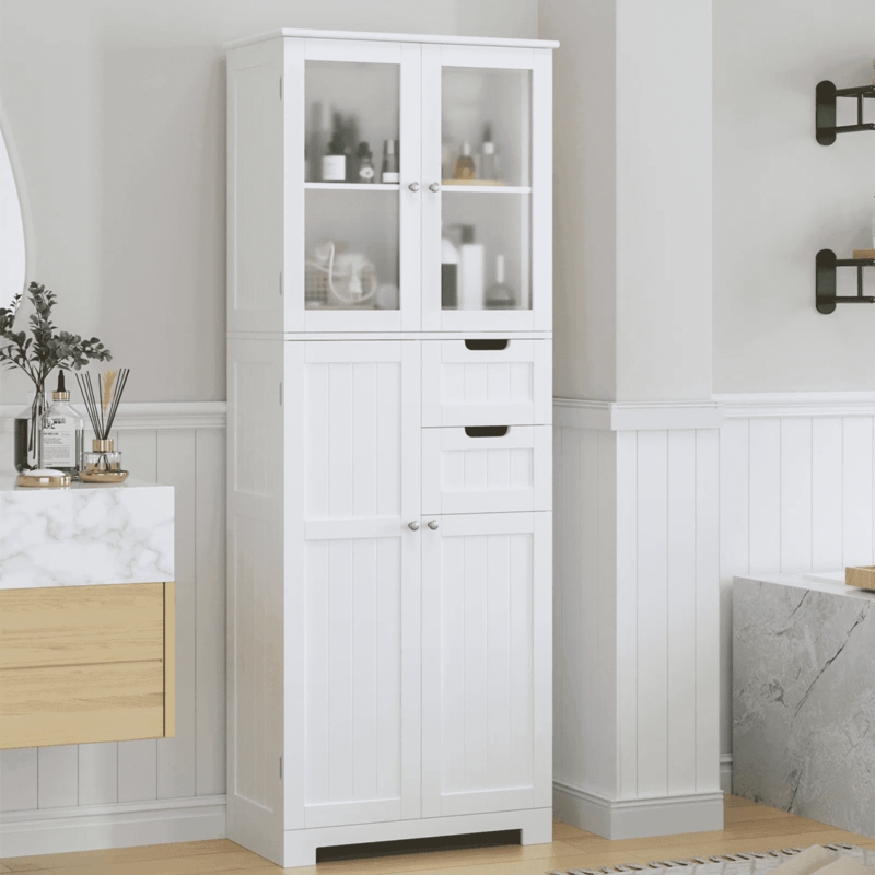 White Linen Cabinet For Bathroom