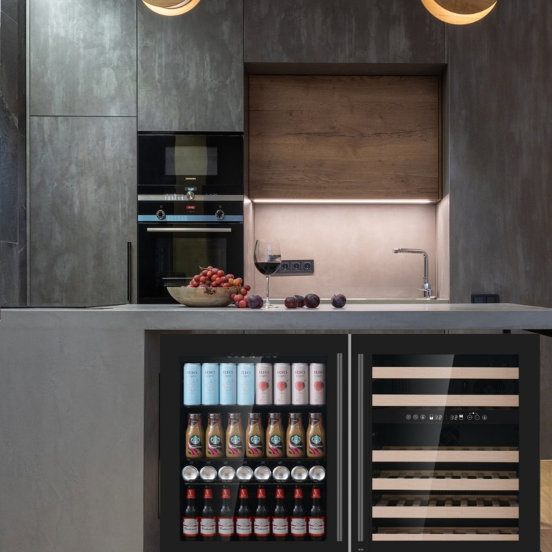 Tall Wine Kitchen Wine Fridge Cabinet Wine Cooler Tall Skinny Bar Cabinet  48" Ultimate Under Bench Wine
