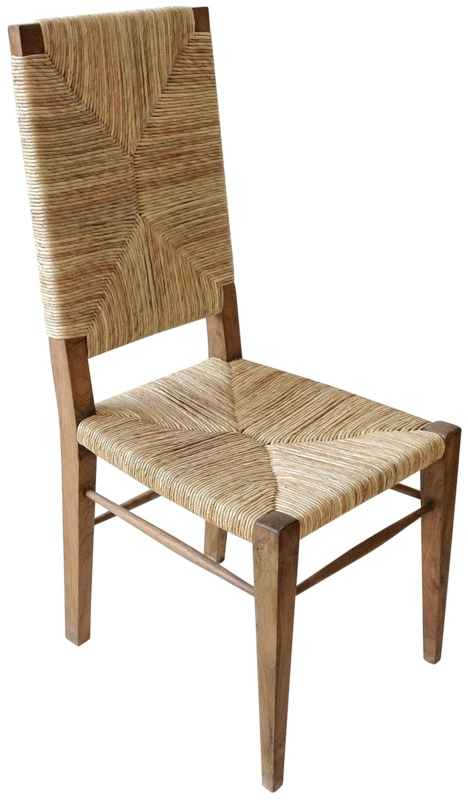 Teak & Seagrass Dining Chair with Envelope Weave