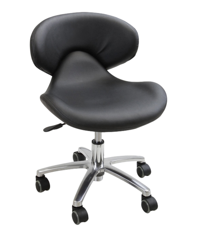Tech Chair Crescent Backrest Contoured Saddle Seat Pneumatic
