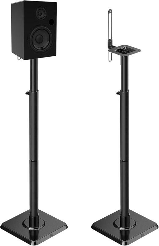 Telescoping Speaker Stands with Adjustable Height and Cable Management
