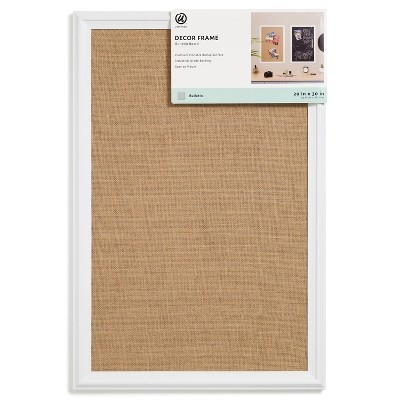 Textured Fabric Bulletin Board, Warm Tan Burlap Style, Beveled Edge.