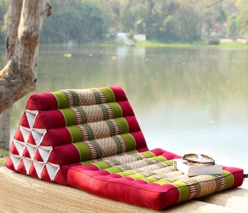 Thai Triangle Pillow Folding Traditional Woven Bohemian
