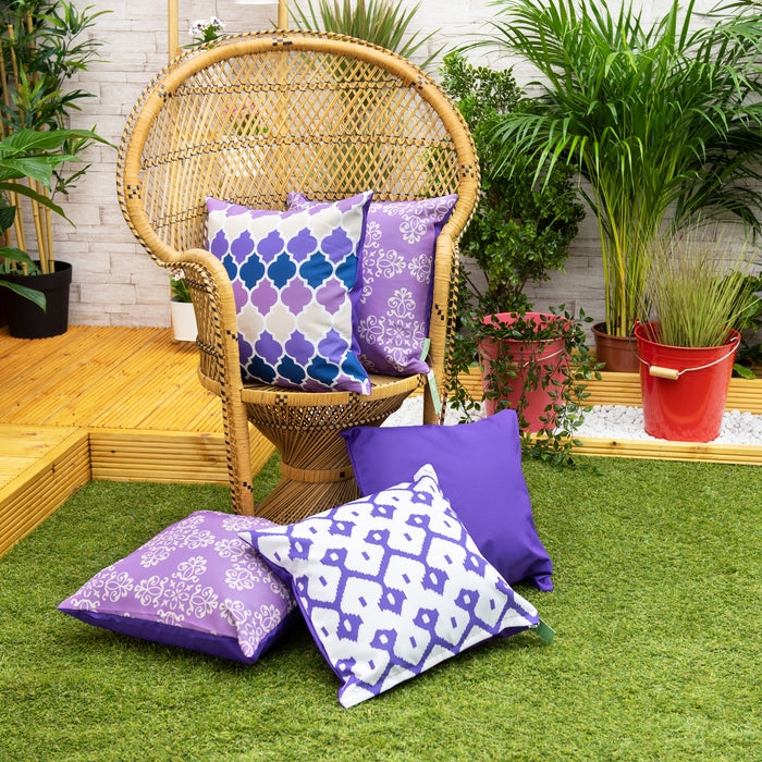 Throw Cushion Ultra Violet Mixed Patterns Geometric Damask Bohemian