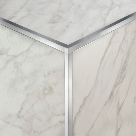 Tile Trim Bright Silver Polished Square Edge Three-Way Junction