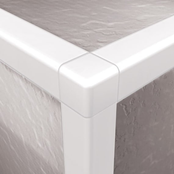 Tile Trim Glossy White V-Cap Corner Three-Way Joint