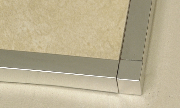 Tile Trim Square Corner Insert Brushed Stainless Steel