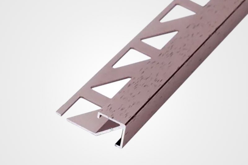 Tile Trim Textured Rose Gold Aluminum Square Edge Profile