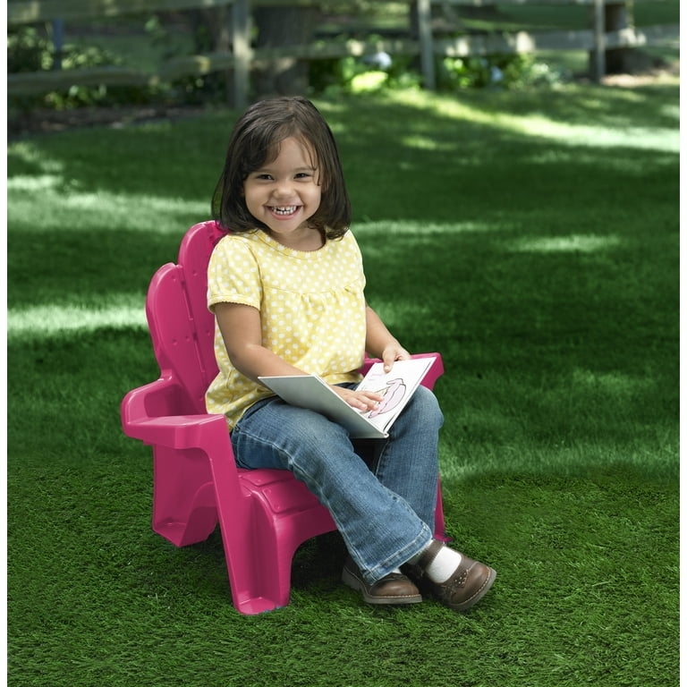 Toddler Adirondack Chair Pink Vibrant Scalloped Backrest Molded