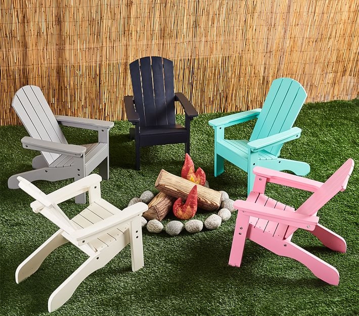 Toddler Adirondack Chair Set Multi Color Slatted Back Patio