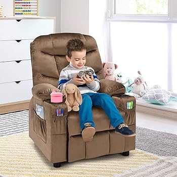 Toddler Lounge Chair: Cocoa Brown with Segmented Backrest