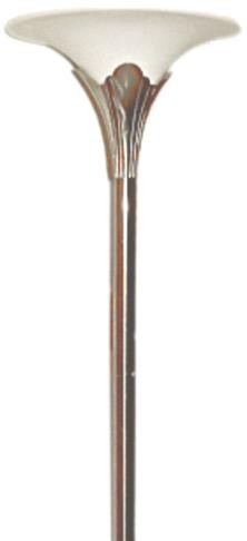 Torchiere Floor Lamp featuring Flared Trumpet Shade in Frosted Glass