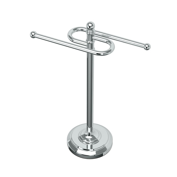 Towel Holder S-Shaped Arms Polished Chrome Traditional Tiered Base Stand