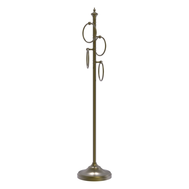 Towel Rack Antique Pewter Finish Four Rings Staggered Heights Stand