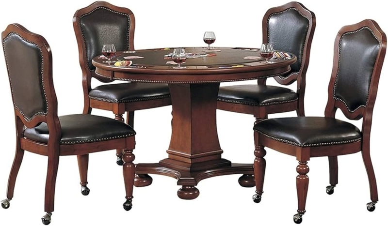 Traditional Game Table Set featuring Game Ready Top and Casters