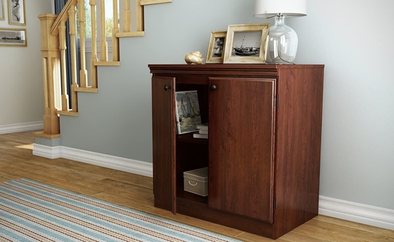 Traditional Hallway Chest featuring Crown Molding and Round Knobs