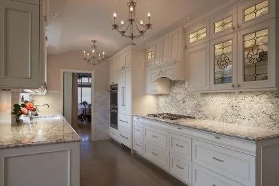 Traditional Kitchen Cabinets With Leaded Glass Doors
