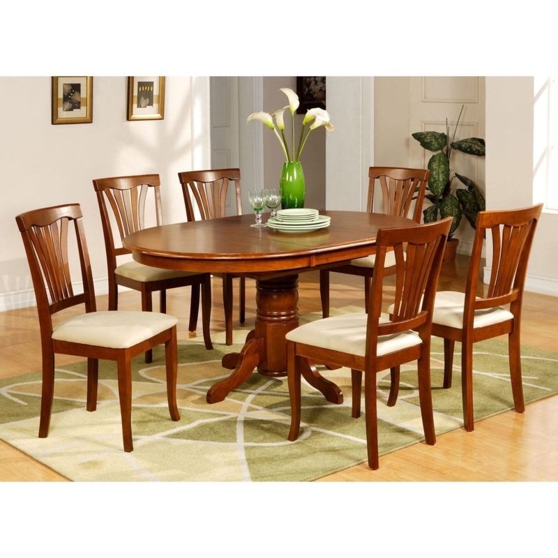 Traditional Oval Dining Set with Turned Post Pedestal and Slat Backs