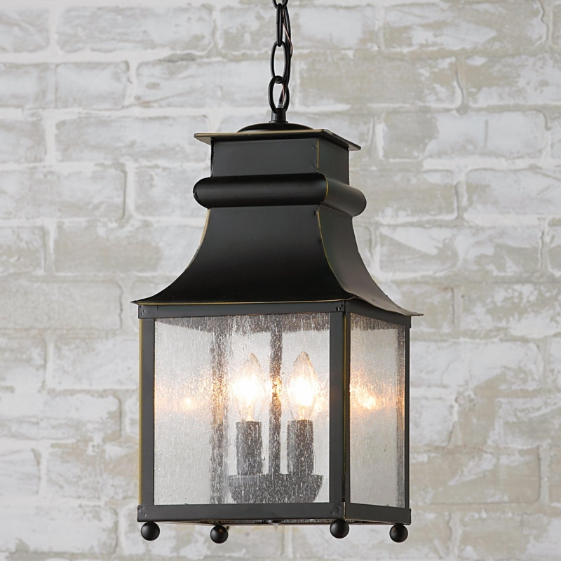 Traditional Pendant with Seeded Glass, Transitional Porch Light.