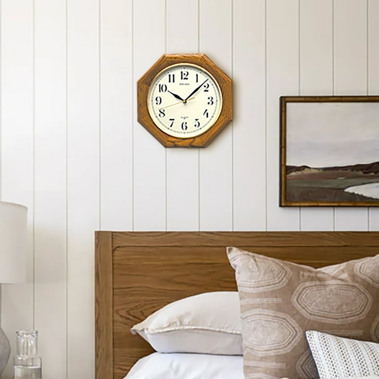 Traditional Wall Clock Octagonal Oak Frame Arabic Numerals