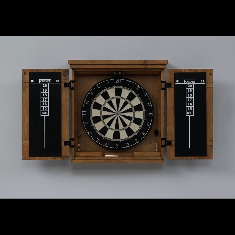 Traditional Wood Game Cabinet with Crown Molding and Scoreboards